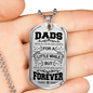 Dad Forever Necklace Stainless Steel or 18k Gold Dog Tag 24" Chain-Express Your Love Gifts