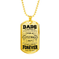 Dad Forever Necklace Stainless Steel or 18k Gold Dog Tag 24" Chain-Express Your Love Gifts