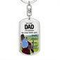 Dad Hero Dog Tag Pendant Keychain Stainless Steel or 18k Gold-Express Your Love Gifts