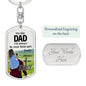 Dad Hero Dog Tag Pendant Keychain Stainless Steel or 18k Gold-Express Your Love Gifts