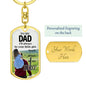 Dad Hero Dog Tag Pendant Keychain Stainless Steel or 18k Gold-Express Your Love Gifts