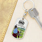 Dad Hero Dog Tag Pendant Keychain Stainless Steel or 18k Gold-Express Your Love Gifts