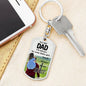 Dad Hero Dog Tag Pendant Keychain Stainless Steel or 18k Gold-Express Your Love Gifts
