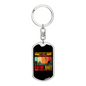 Dad Hunting Buddy Keychain Stainless Steel or 18k Gold Dog Tag Keyring-Express Your Love Gifts