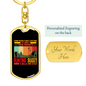 Dad Hunting Buddy Keychain Stainless Steel or 18k Gold Dog Tag Keyring-Express Your Love Gifts
