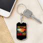 Dad Hunting Buddy Keychain Stainless Steel or 18k Gold Dog Tag Keyring-Express Your Love Gifts