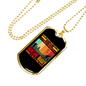 Dad Hunting Buddy Necklace Stainless Steel or 18k Gold Dog Tag 24" Chain-Express Your Love Gifts