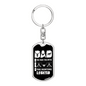 Dad Hunting Legend Keychain Stainless Steel or 18k Gold Dog Tag Keyring-Express Your Love Gifts