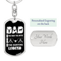 Dad Hunting Legend Keychain Stainless Steel or 18k Gold Dog Tag Keyring-Express Your Love Gifts
