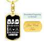 Dad Hunting Legend Keychain Stainless Steel or 18k Gold Dog Tag Keyring-Express Your Love Gifts