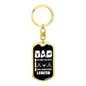 Dad Hunting Legend Keychain Stainless Steel or 18k Gold Dog Tag Keyring-Express Your Love Gifts