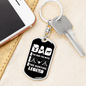Dad Hunting Legend Keychain Stainless Steel or 18k Gold Dog Tag Keyring-Express Your Love Gifts