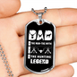 Dad Hunting Legend Necklace Stainless Steel or 18k Gold Dog Tag 24" Chain-Express Your Love Gifts