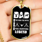 Dad Hunting Legend Necklace Stainless Steel or 18k Gold Dog Tag 24" Chain-Express Your Love Gifts