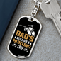 Dad Hunting Trip Keychain Stainless Steel or 18k Gold Dog Tag Keyring-Express Your Love Gifts