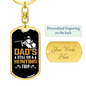 Dad Hunting Trip Keychain Stainless Steel or 18k Gold Dog Tag Keyring-Express Your Love Gifts