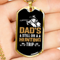 Dad Hunting Trip Necklace Stainless Steel or 18k Gold Dog Tag 24" Chain-Express Your Love Gifts