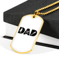 Dad Is A Plumber Necklace Stainless Steel or 18k Gold Dog Tag 24" Chain-Express Your Love Gifts
