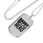 Dad Is My Hero Firefighter Gift Stainless Steel or 18k Gold Dog Tag 24" Chain-Express Your Love Gifts