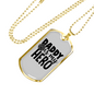 Dad Is My Hero Firefighter Gift Stainless Steel or 18k Gold Dog Tag 24" Chain-Express Your Love Gifts