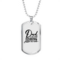 Dad Is My Name Fishing Necklace Stainless Steel or 18k Gold Dog Tag 24" Chain-Express Your Love Gifts