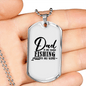 Dad Is My Name Fishing Necklace Stainless Steel or 18k Gold Dog Tag 24" Chain-Express Your Love Gifts