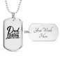 Dad Is My Name Fishing Necklace Stainless Steel or 18k Gold Dog Tag 24" Chain-Express Your Love Gifts