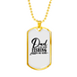 Dad Is My Name Fishing Necklace Stainless Steel or 18k Gold Dog Tag 24" Chain-Express Your Love Gifts