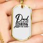 Dad Is My Name Fishing Necklace Stainless Steel or 18k Gold Dog Tag 24" Chain-Express Your Love Gifts