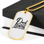 Dad Is My Name Fishing Necklace Stainless Steel or 18k Gold Dog Tag 24" Chain-Express Your Love Gifts