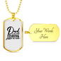 Dad Is My Name Fishing Necklace Stainless Steel or 18k Gold Dog Tag 24" Chain-Express Your Love Gifts