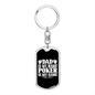 Dad Is My Name Poker Is My Game Gambler Keychain Stainless Steel or 18k Gold Dog Tag Keyring-Express Your Love Gifts