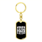 Dad Is My Name Poker Is My Game Gambler Keychain Stainless Steel or 18k Gold Dog Tag Keyring-Express Your Love Gifts