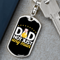 Dad Is The Man Keychain Stainless Steel or 18k Gold Dog Tag Swivel-Express Your Love Gifts