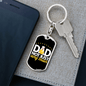 Dad Is The Man Keychain Stainless Steel or 18k Gold Dog Tag Swivel-Express Your Love Gifts
