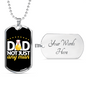 Dad Is The Man Stainless Steel or 18k Gold Dog Tag 24" Chain-Express Your Love Gifts