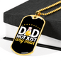Dad Is The Man Stainless Steel or 18k Gold Dog Tag 24" Chain-Express Your Love Gifts