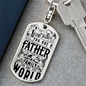 Dad Is The World Swivel Keychain Dog Tag Stainless Steel or 18k Gold-Express Your Love Gifts