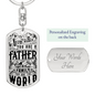 Dad Is The World Swivel Keychain Dog Tag Stainless Steel or 18k Gold-Express Your Love Gifts
