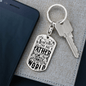 Dad Is The World Swivel Keychain Dog Tag Stainless Steel or 18k Gold-Express Your Love Gifts