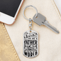 Dad Is The World Swivel Keychain Dog Tag Stainless Steel or 18k Gold-Express Your Love Gifts