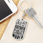 Dad Is The World Swivel Keychain Dog Tag Stainless Steel or 18k Gold-Express Your Love Gifts