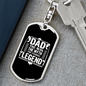 Dad Legend Fishing Keychain Stainless Steel or 18k Gold Dog Tag Keyring-Express Your Love Gifts