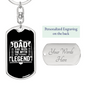 Dad Legend Fishing Keychain Stainless Steel or 18k Gold Dog Tag Keyring-Express Your Love Gifts