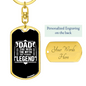 Dad Legend Fishing Keychain Stainless Steel or 18k Gold Dog Tag Keyring-Express Your Love Gifts