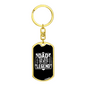 Dad Legend Fishing Keychain Stainless Steel or 18k Gold Dog Tag Keyring-Express Your Love Gifts
