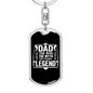 Dad Legend Fishing Keychain Stainless Steel or 18k Gold Dog Tag Keyring-Express Your Love Gifts