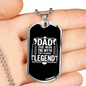 Dad Legend Fishing Necklace Stainless Steel or 18k Gold Dog Tag 24" Chain-Express Your Love Gifts