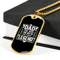 Dad Legend Fishing Necklace Stainless Steel or 18k Gold Dog Tag 24" Chain-Express Your Love Gifts