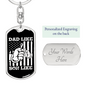 Dad Like Son Like Fishing Keychain Stainless Steel or 18k Gold Dog Tag Keyring-Express Your Love Gifts